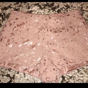 ASTR dark blush lace shorts, fully lined NWT